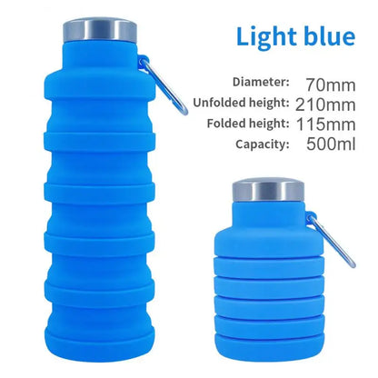 Collapsible Silicone Water Bottle - BPA Free, Reusable and Foldable for Outdoor Hiking and Mountaineering