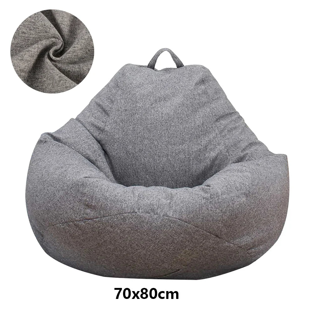 Large Lazy Bean Bag Sofa Cover – Comfortable Tatami Lounger Seat Cover for Living Room & Bedroom (No Filler)