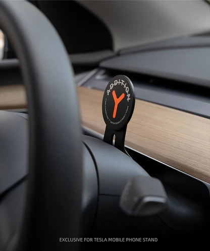 Magnetic Steering Wheel Phone Holder for Tesla Model 3/Y/S/X – Universal Auto Mount Stand for Apple, Xiaomi & Huawei Smartphones