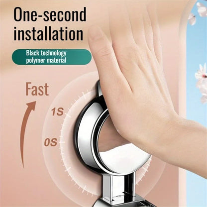 360° Adjustable Shower Head Support – Suction Cup Holder with Plating for Bathroom Wall Mount and Shower Rail