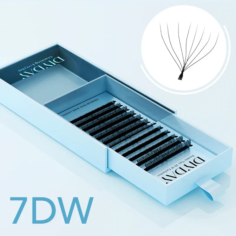 DIYDAY W Shape Eyelash Extensions 3D–8D – Premade W-Shaped Individual Faux Mink Lashes