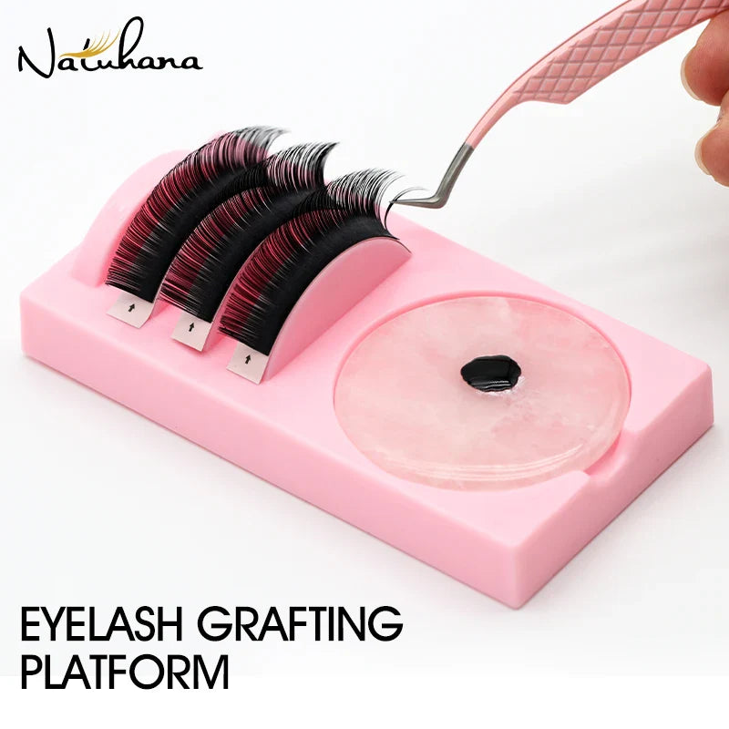 Reusable 2 in 1 Acrylic False Lashes Stand Pad & Glue Holder – Eyelash Grafting Assistor Tool