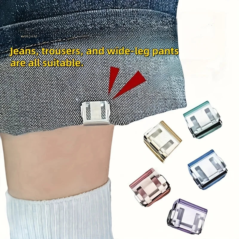 2/4/6PCS Invisible Leg Shortening Clips – Non-Slip Pants Hem Fixing Device, Seam-Free Anti-Drag Clips