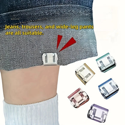 2/4/6PCS Invisible Leg Shortening Clips – Non-Slip Pants Hem Fixing Device, Seam-Free Anti-Drag Clips