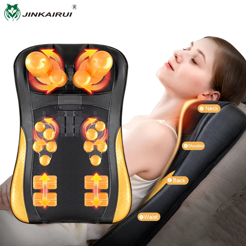 Multifunctional Electric Full Body Massage Cushion – Back, Waist, Neck & Shoulder Shiatsu Kneading Massager for Home Use