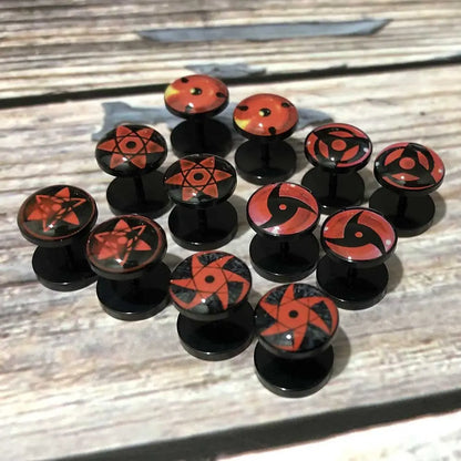 Anime Naruto Earrings – Uzumaki & Uchiha Itachi Sharingan Studs, Cosplay Accessories for Men, Women & Girls Gift