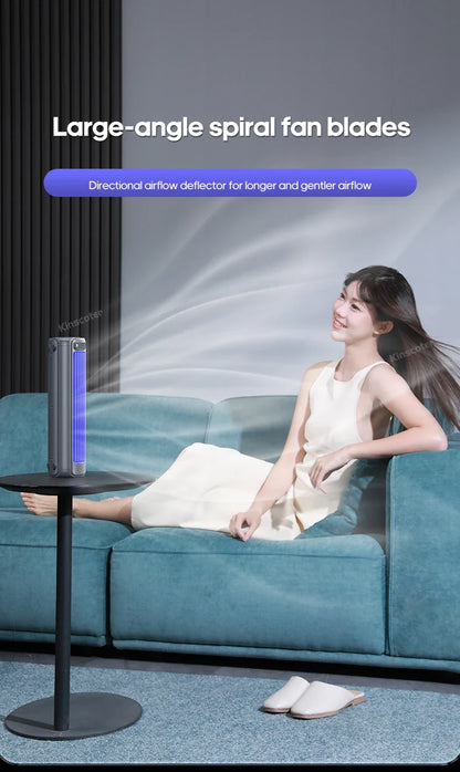 KINSCOTER Portable Air Conditioner Fan – 2000mAh Quiet Desktop Tower Fan, Wall-Mountable Non-Drilling Circulating Fan with 3 Adjustable Speeds