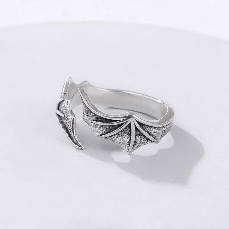 Retro Angel Demon Wings Ring - Punk Gothic Open Design Unisex Jewelry Gift for Men & Women