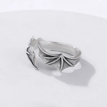 Retro Angel Demon Wings Ring - Punk Gothic Open Design Unisex Jewelry Gift for Men & Women