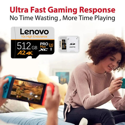 Original Lenovo Micro SD Card – 1TB, 2TB, 512GB, 128GB High-Speed TF Card V30 U3 for Tablet, PS4, Switch & PC