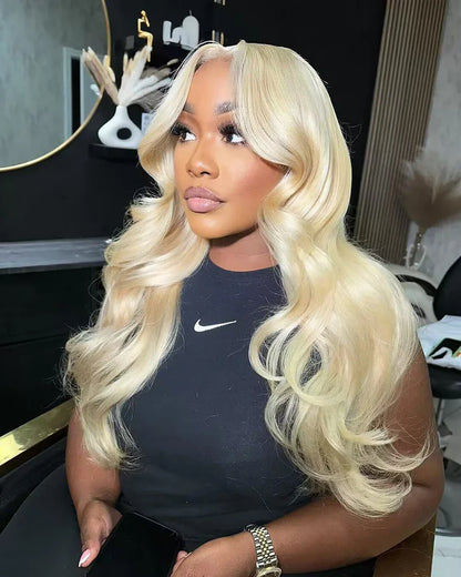 13x6 HD Transparent 613 Blonde Lace Front Wig – Brazilian Bone Straight Bob Human Hair Wig