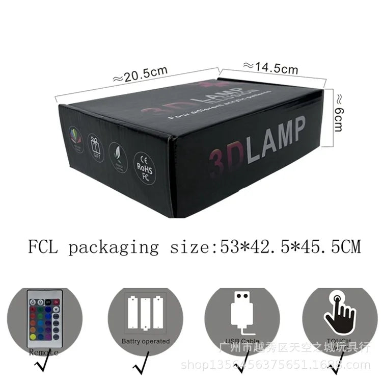 K-Pop Demon Hunters LED Night Light – Zoe, Mira, Rumi, Saja 16-Color Remote Control