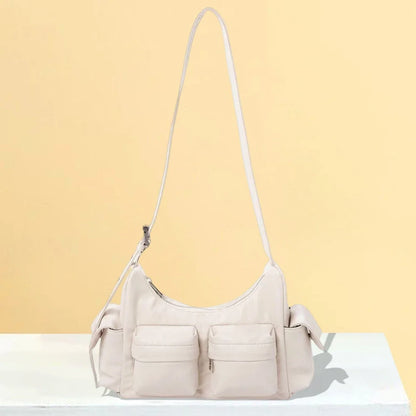 Large Capacity Women’s Sling Bag – Multi-Pocket Retro Leather Shoulder & Crossbody Satchel for Commuting