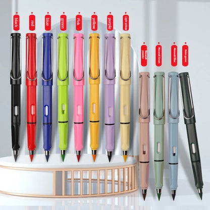12-Color Everlasting Pencil Set with Eraser - Unlimited Writing & Erasing Pens for Kids, School & Art Supplies