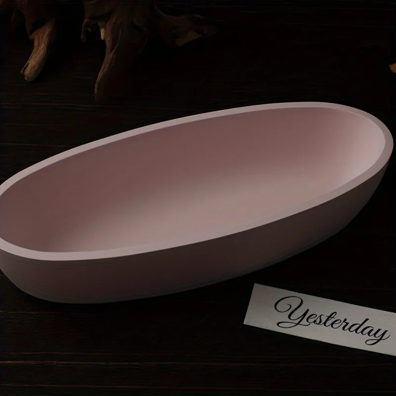 DIY Concrete Candle Boat Silicone Mold | Elliptical Gypsum Storage Tray | Candle Cup Mold