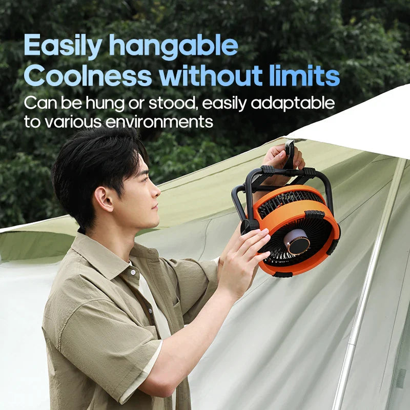 New 6-in-1 Multifunctional Desktop & Camping Fan — 20000mAh Outdoor Air Circulator with 4-Speed Wireless Tent & Ceiling Fan