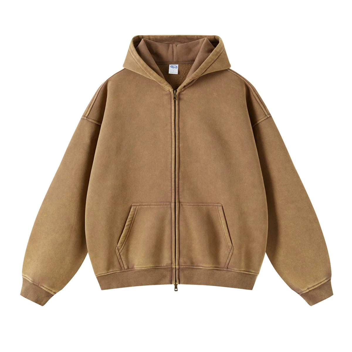Batik Fleece Zipper Hoodie – Warm Ethnic Style Zip-Up Sweatshirt