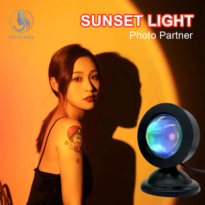 New Sunset Light with Earbuds & Remote Control – 16 Colors, Customizable Version