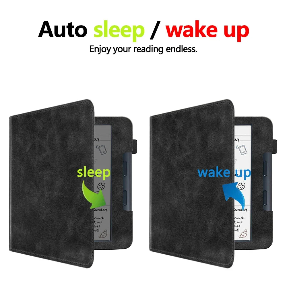 KOBO Libra 7" Leather Case – Hand Strap, Stand & Card Slot Cover for Libra Colour, Libra 2, Libra H2O (N428/N418/N873)