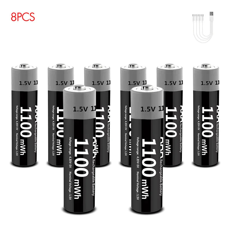 MATOV USB Rechargeable Li-ion AA 3400mWh & AAA 1100mWh 1.5V Batteries Pack