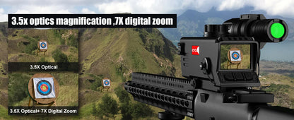 Night Vision Rifle Scope – IR850 Infrared Tactical Monocular with MOA Recording & Range Finder