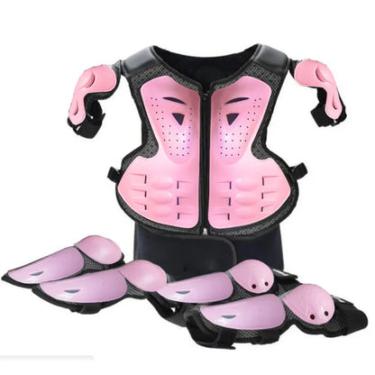 Kids Motocross Body Armor Vest – Chest, Spine & Knee Protection Gear for Boys & Girls (Height 0.85–1.7m)