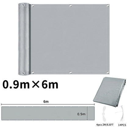 Balcony Privacy Screen Fence Cover with Grommets – Waterproof UV Protection Sunshade Cloth for Patio, Garden & Outdoor Shelter