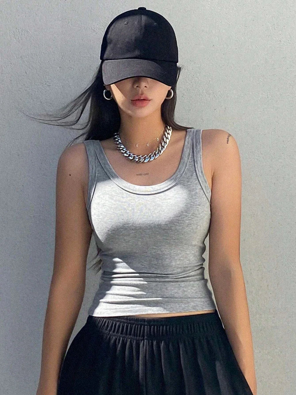 Women’s Summer Camisole Tank Top – Soft Knitted Sleeveless Tight Fit Sexy Base Shirt for Casual & Outerwear Outfits