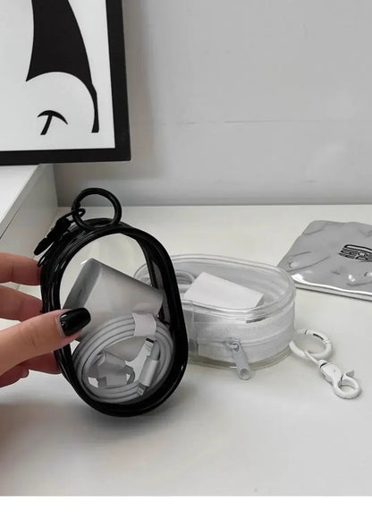 Portable Mini Zipper Storage Bag — Keychain Organizer for Earphones, Chargers, and Small Accessories, Gift Case