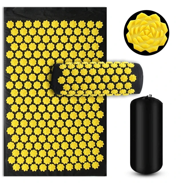 Acupressure Yoga Mat Set - Spiked Massage Cushion & Pillow for Relaxation, Foot Therapy, Fitness & Pilates