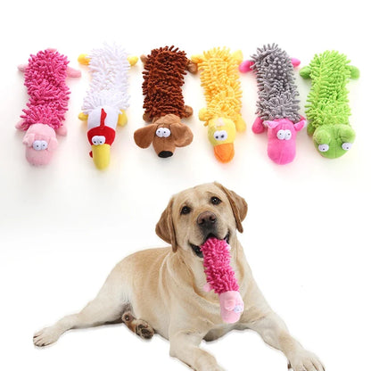 Plush Squeaky Dog Toy - Frog and Hippo Chew Toy for Teething and Teeth Cleaning