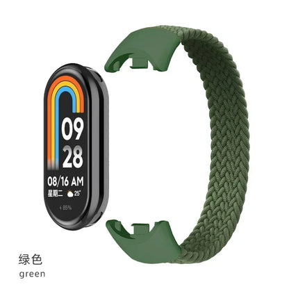 Braided Nylon Solo Loop for Xiaomi Mi Band 9 & 8 – Elastic NFC Replacement Strap Bracelet
