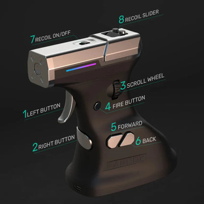 Ragnok 3 Gun Gaming Mouse – ErgoStrike 7 FPS Shooter Mouse with Recoil for Immersive Gameplay