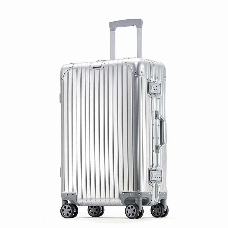 Aluminum Magnesium Alloy Rolling Suitcase – Designer Carry-On & Cabin Luggage, 20/28/30 Inch Trolley Case