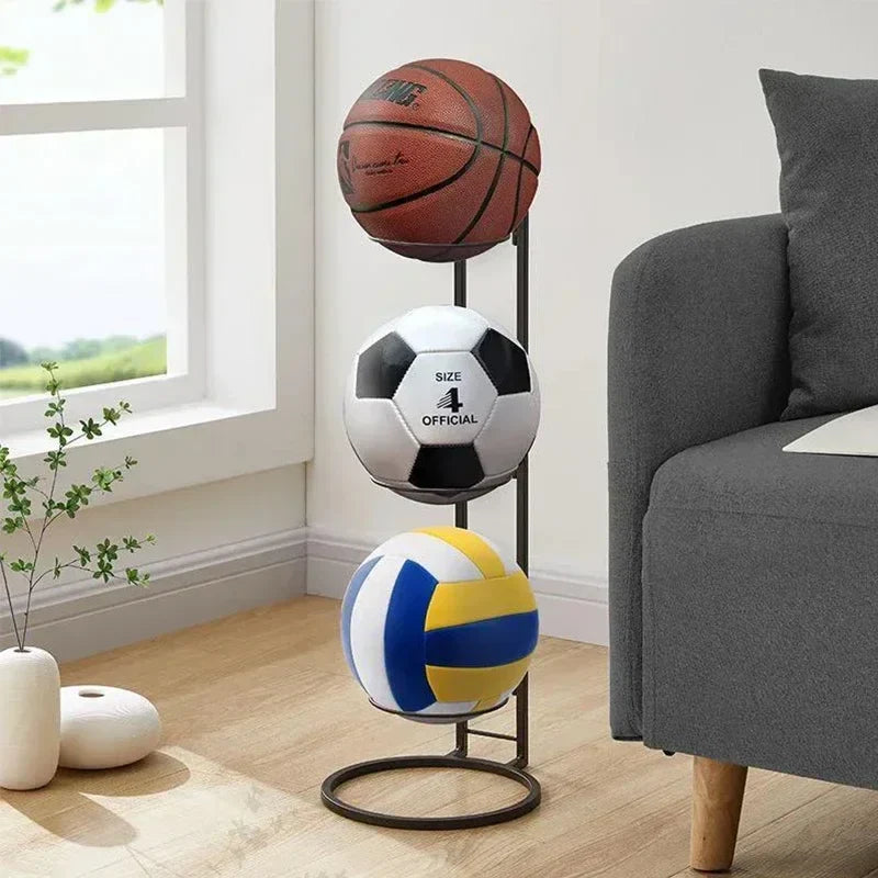 Indoor Children's Basketball Storage Rack: Ball, Football, and Volleyball Holder for Kindergarten