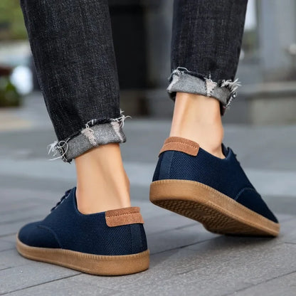 Men’s Canvas Casual Sneakers — Lightweight Slip-On Vulcanized Flats & Loafers, Comfortable Trainers Shoes