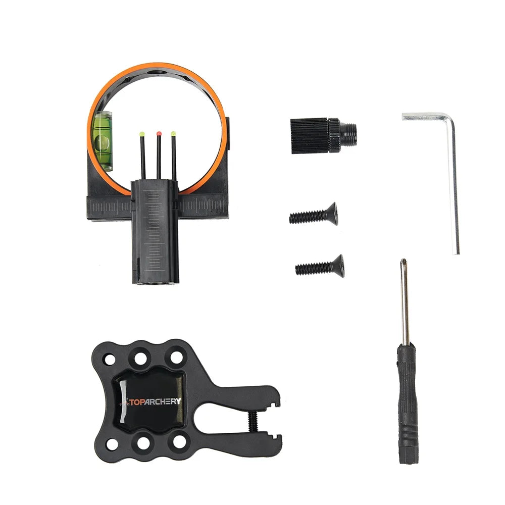 Toparchery 3-Pin/5-Pin Bow Sight – Fiber Optic Sight for Compound & Recurve Bows, Archery Hunting Accessories