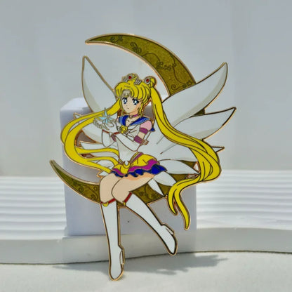 Cute Sailor Moon Enamel Pin – Usagi Tsukino Brooch for Backpacks, Clothing & Anime Gift