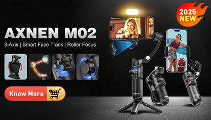 AXNEN HQ2 Series Handheld Mobile Phone Stabilizer – Smartphone Gimbal & GoPro Extension Rod Selfie Stick Tripod