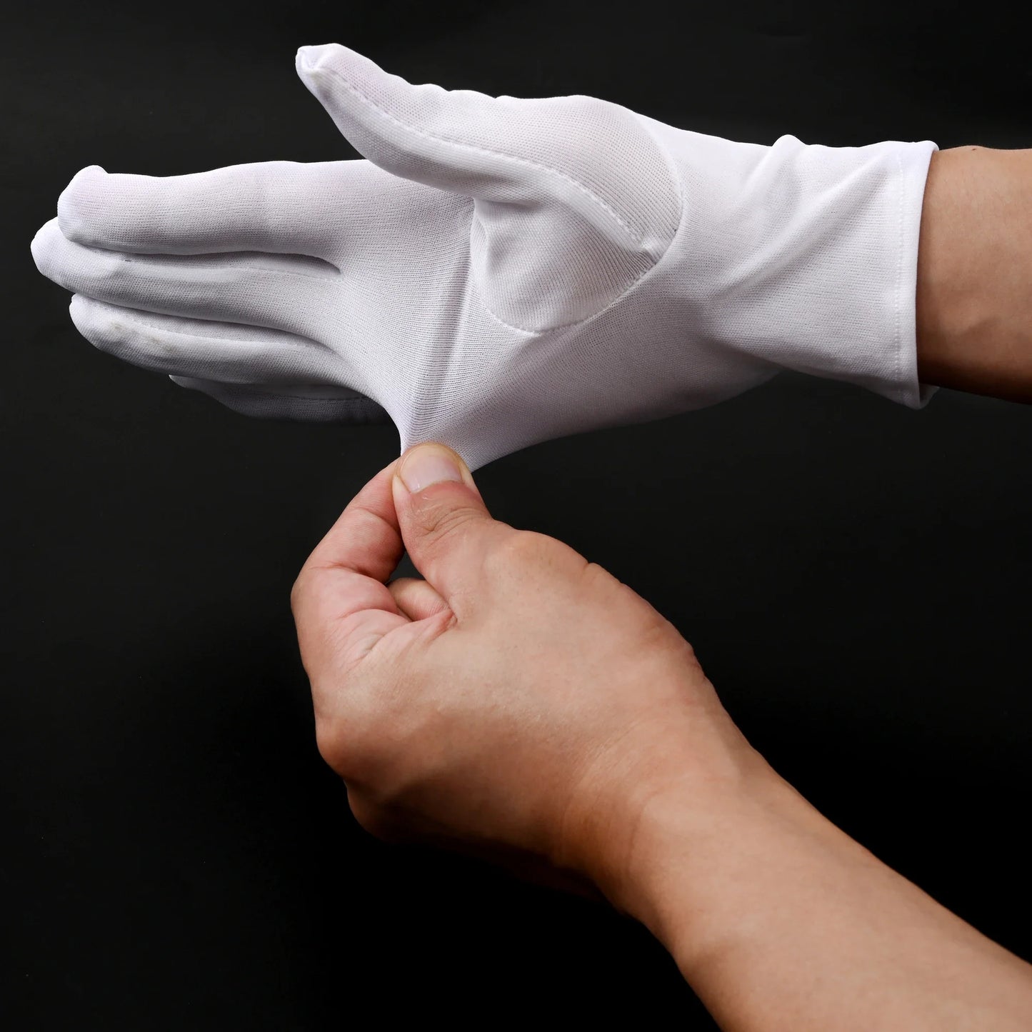 White Formal Parade Gloves – Classic Tuxedo Honor Guard Inspection Uniform Gloves for Men & Women, Butler & Band Performance Wear
