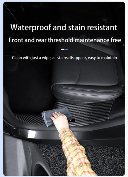Tesla Model Y Juniper 2025+ Door Threshold Strips – ABS Anti-Scratch & Dirt-Resistant Interior Accessories for Front & Rear Doors