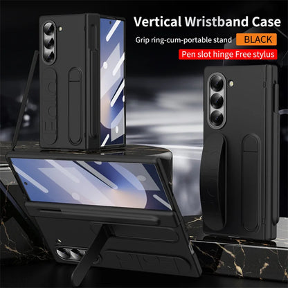 Wristband Hinge Phone Case for Samsung Galaxy Z Fold 3-7 – With Pen Slot & S Pen, Screen Protector Cover