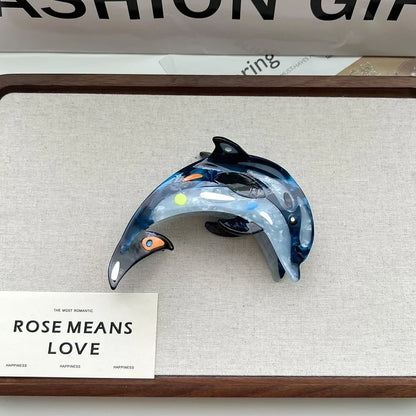 Ocean Beach Series Hair Claw | Hippocampus, Jellyfish & Dolphin Acetate Hair Clip for Women & Girls