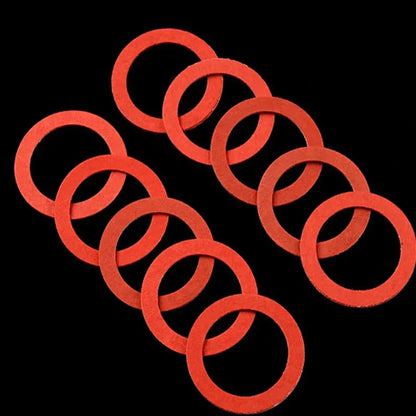 600Pcs Flat Washer Assortment Set – M10–M32 Red Steel & Fiber Insulation Sealing Rings for Fasteners, Bolts & Spacers