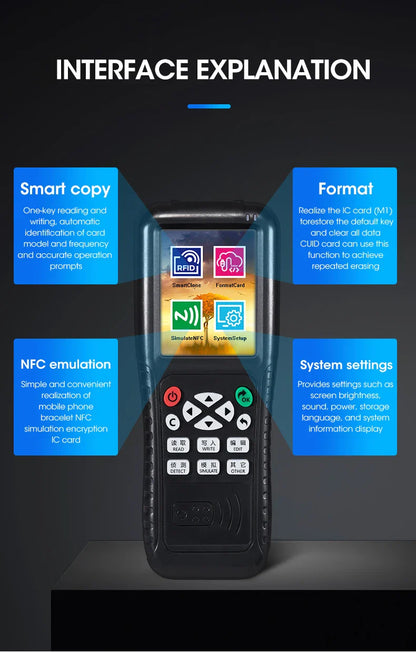 RFID Reader & Writer | Key Card Programmer, NFC Copier & Decoder with Mobile App