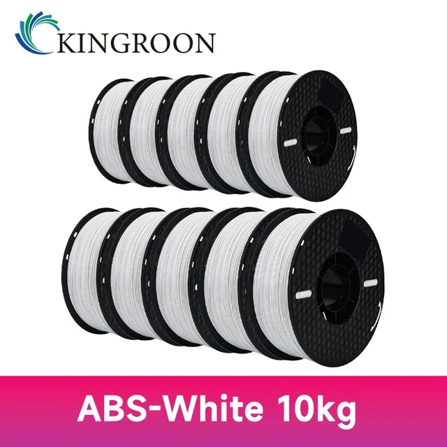 KINGROON 10KG PLA/ABS/PETG Filament 1.75mm – 10 Rolls Black, White, Gray for 3D Printing