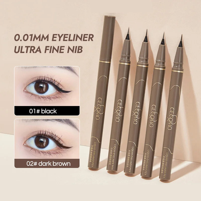 GECOMO 0.01mm Liquid Eyeliner – Super Slim, Waterproof, Quick-Dry, Long-Lasting & No-Smudge Pencil
