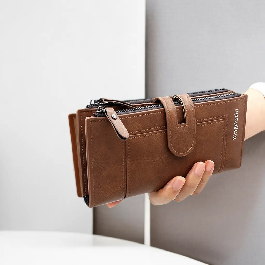 Stylish Women's Long Wallet - European & American Fashion Phone Bag - PU Leather Multi-Card Holder