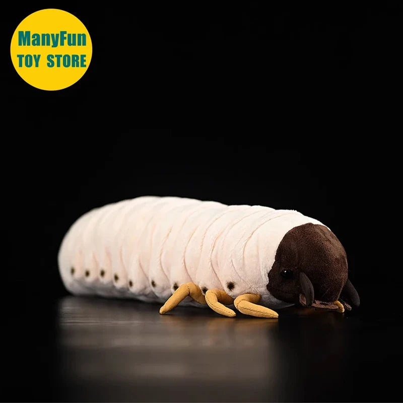 Realistic Grub Plush Toy - Lifelike Mealworm Simulation Stuffed Animal Cute Kawaii Gift Doll