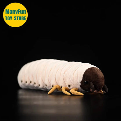 Realistic Grub Plush Toy - Lifelike Mealworm Simulation Stuffed Animal Cute Kawaii Gift Doll